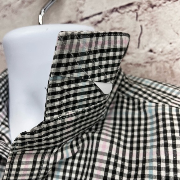 Bar III Black Check Button Front Long Sleeve Shirt - Picture 6 of 10